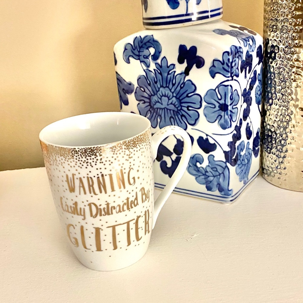 Funny Coffee Mug - “Easily Distracted by Glitter”